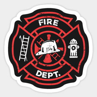 Distressed Firefighter Logo Sticker